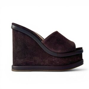 Schutz Dalle Suede Platform Wedge Sandal in Brown | 6